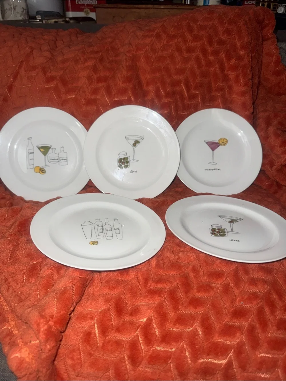 Signature Housewares Ursula Dodge Martini Cocktail Appetizer Salad Plates Set of